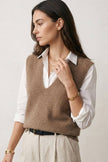 Cashmere-Blend Brushed Vest - Beige