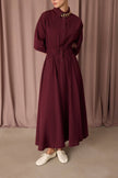 Mara Shirt Dress - Burgundy