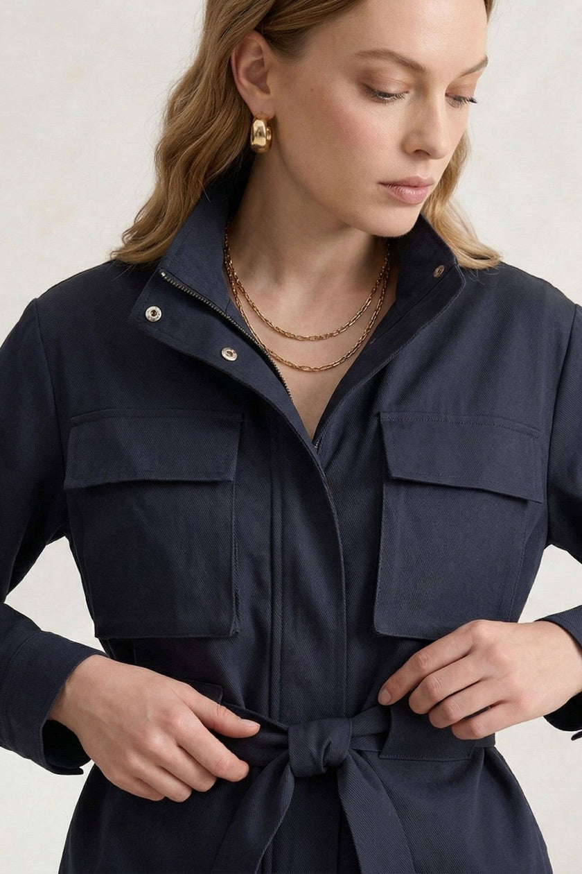 Jacket Cotton & Lyocell - Navy