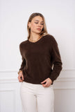 Cashmere-Blend Brushed Sweater - Brown