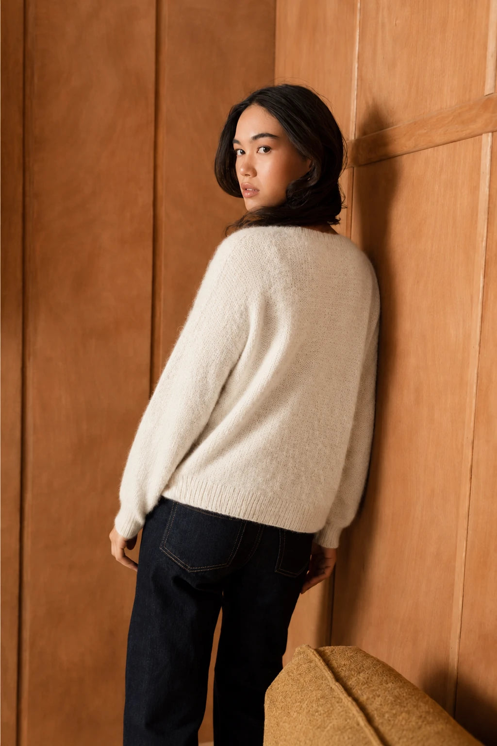 Cashmere-Blend Brushed Sweater - Off White