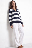 Striped knit sweater