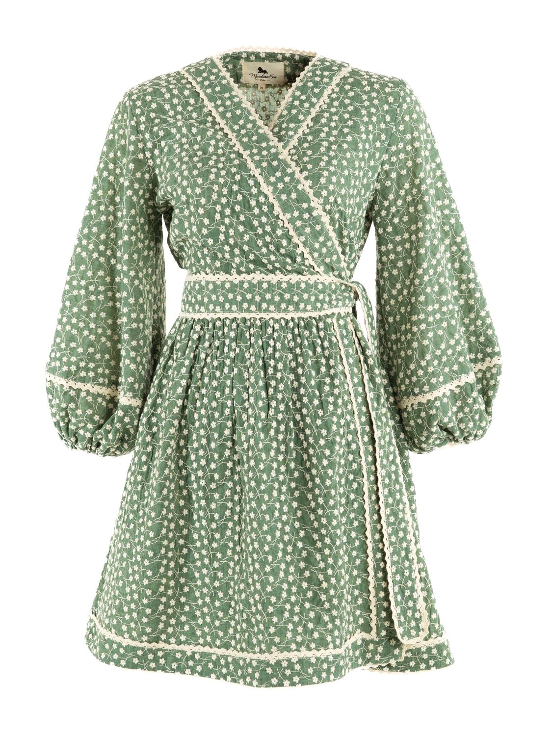Daisy Embroidered Wrap Dress