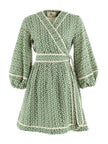 Daisy Embroidered Wrap Dress