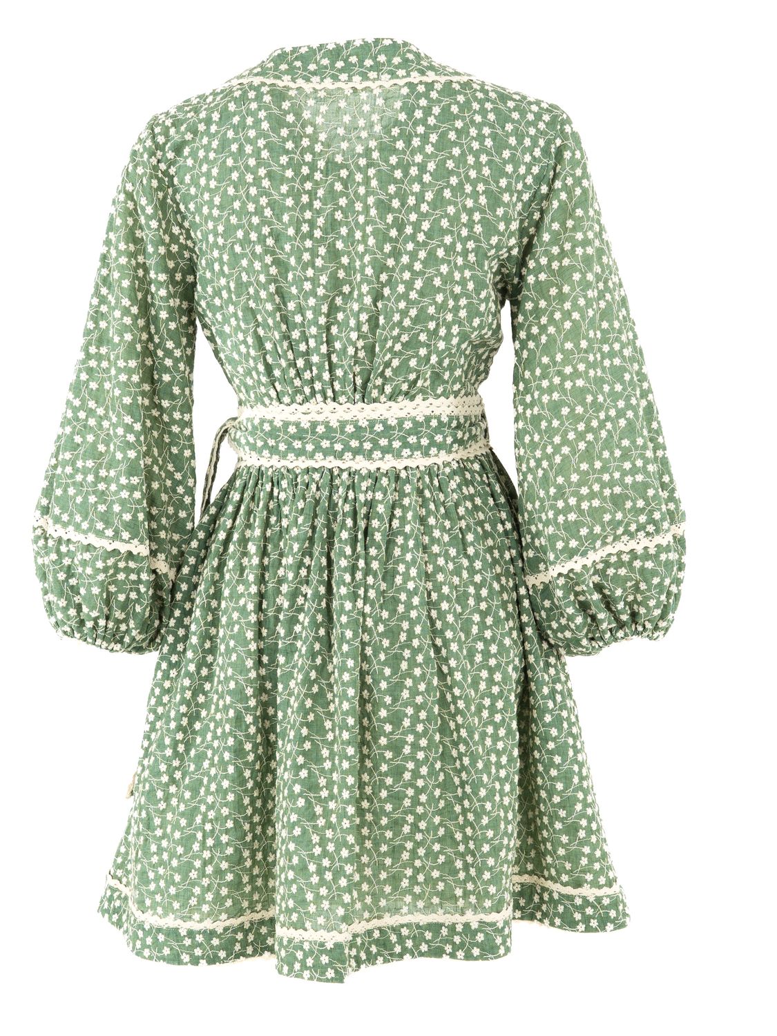 Daisy Embroidered Wrap Dress