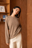 Cashmere-Blend Brushed Sweater - Beige