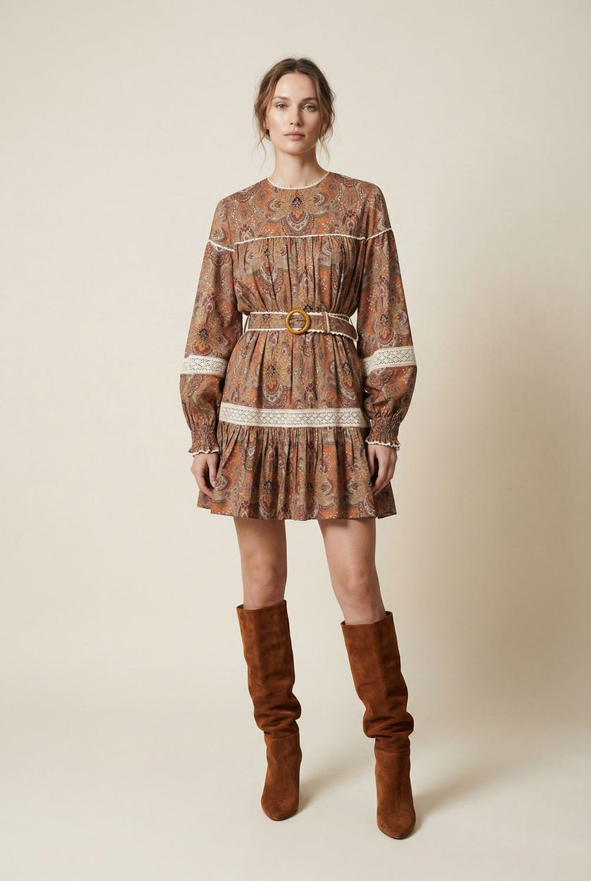 Ecovero Baroque-Print Mini Dress