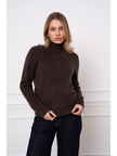 Brushed wool & cashmere turtleneck - Brown