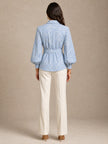 Embroidered Belted Shirt