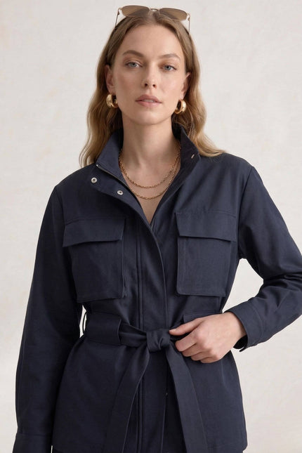 Jacket Cotton & Lyocell - Navy