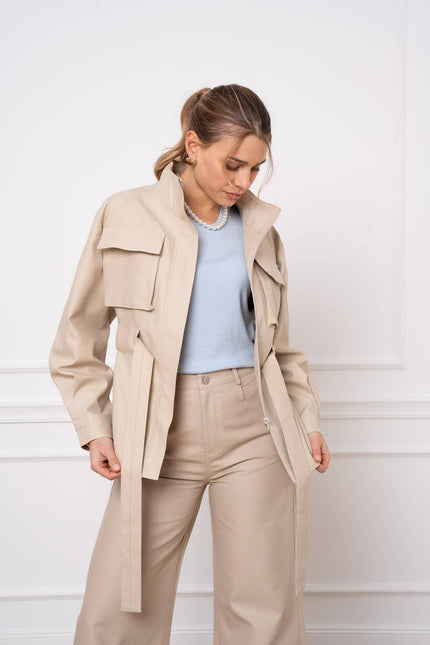 Jacket Cotton & Lyocell - Light Beige