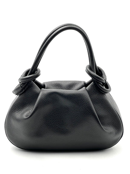 Ruched Handbag - Black