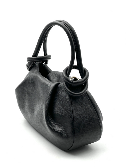 Ruched Handbag - Black