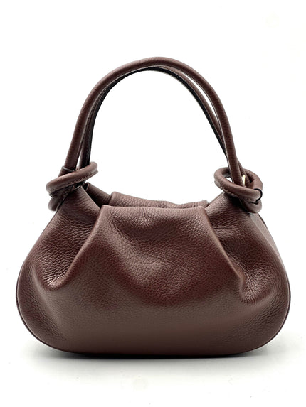 Ruched Handbag - Chocolate