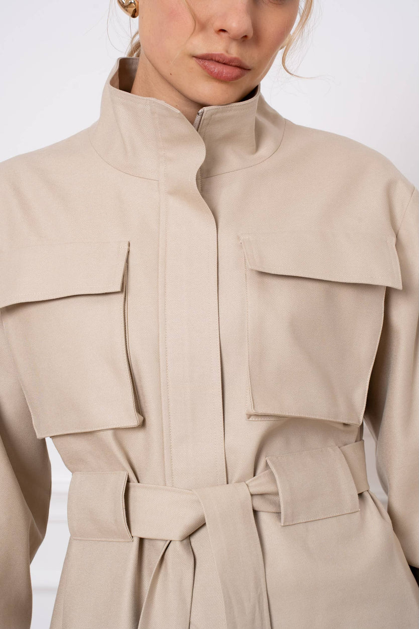 Jacket Cotton & Lyocell - Light Beige