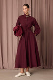 Mara Shirt Dress - Burgundy