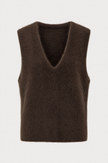 Cashmere-Blend Brushed Vest - Brown