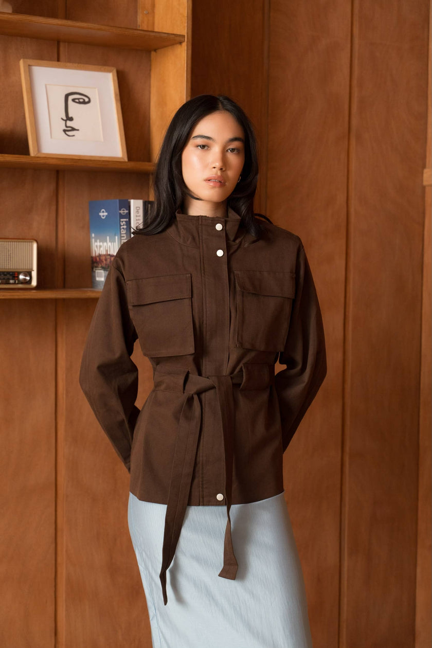 Jacket Cotton & Lyocell - Brown
