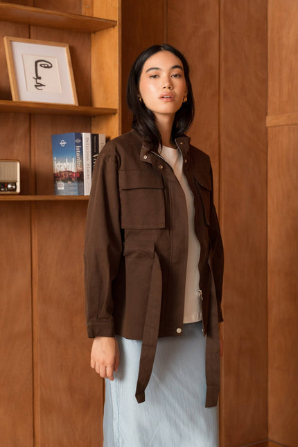 Jacket Cotton & Lyocell - Brown