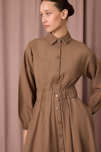 Mara Shirt Dress - Dark Beige