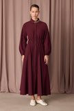 Mara Shirt Dress - Burgundy