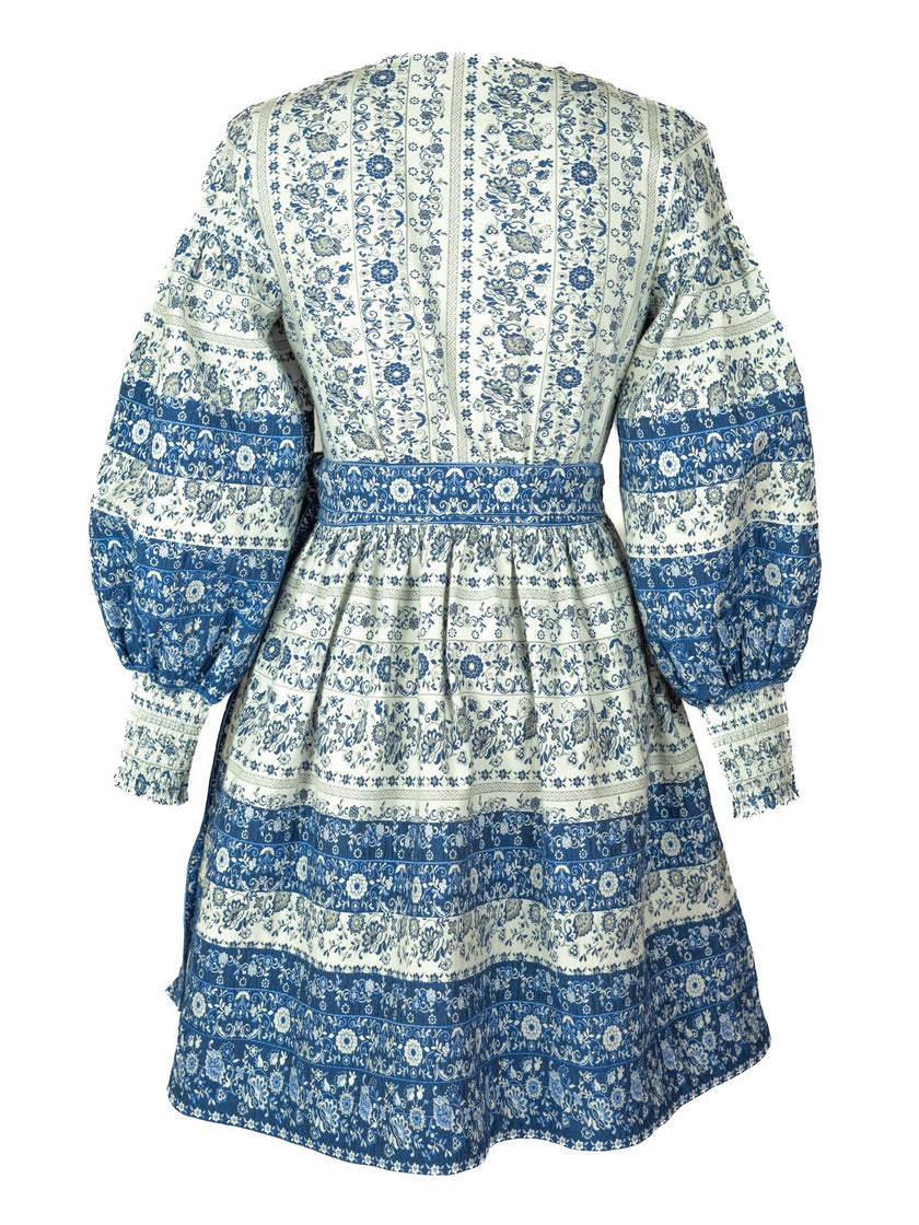 Cotton Jacquard Wrap Dress