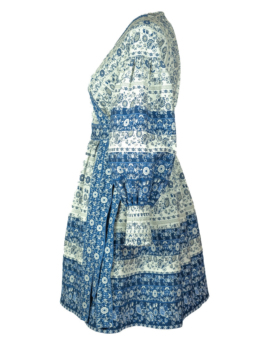 Cotton Jacquard Wrap Dress