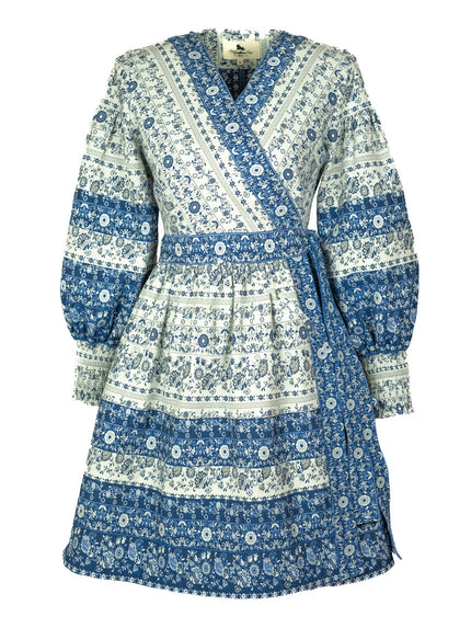 Cotton Jacquard Wrap Dress