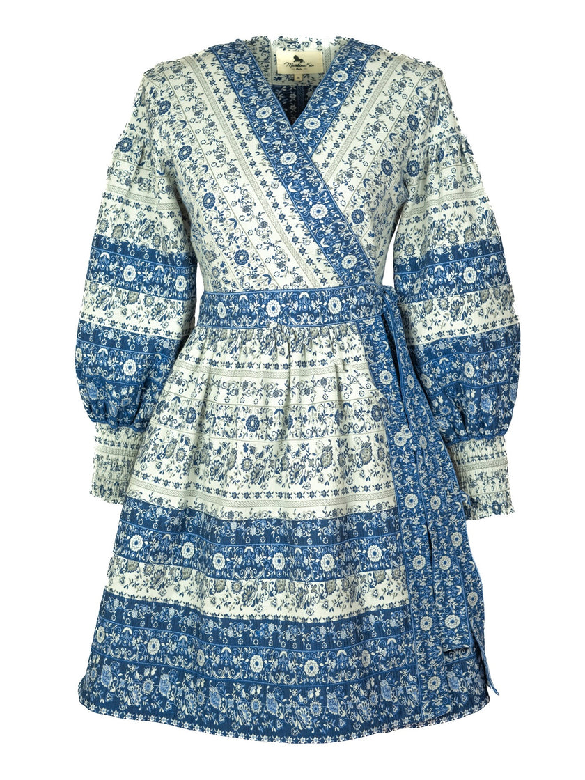 Cotton Jacquard Wrap Dress