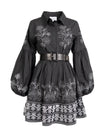 Cotton Embroidery Shirtdress - Black