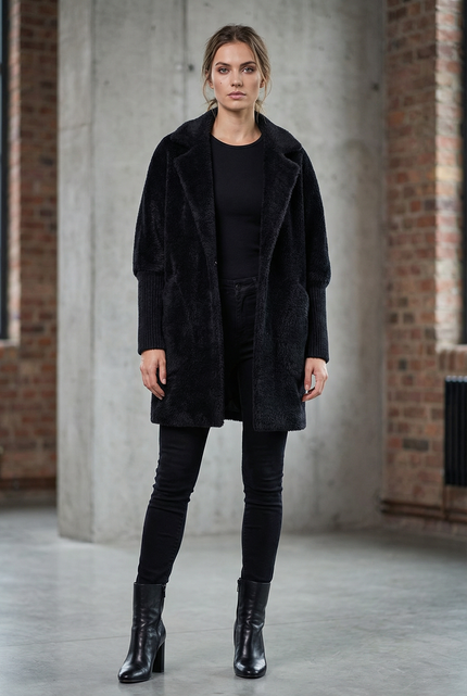 Alpaca Cardigan Black