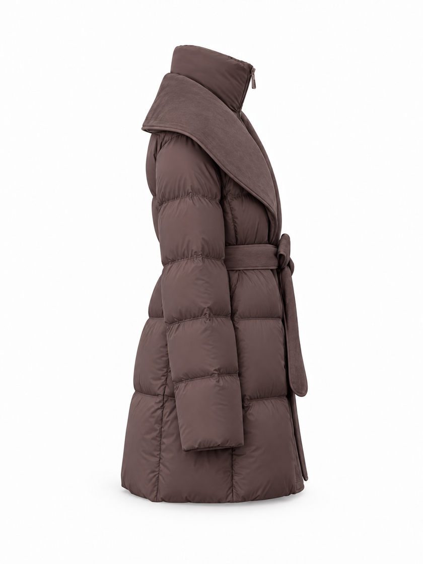 Brown Coat-Jacket with belt