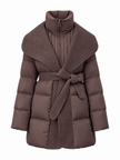 Brown Coat-Jacket with belt