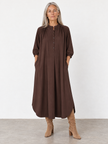 Vilma-Louise Shirt Dress - Dark Brown