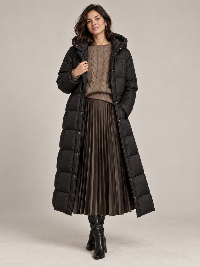 Down Elegant Down Coat - Black