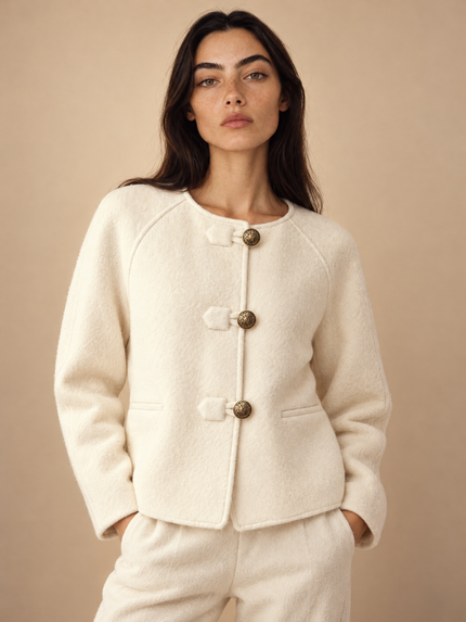 100% Wool Coat - Ivory