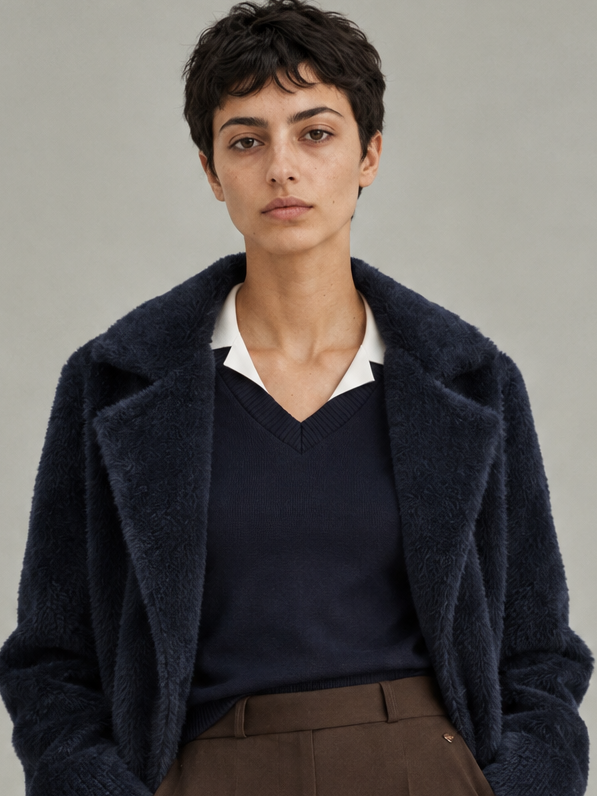 Alpaca Cardigan Blue
