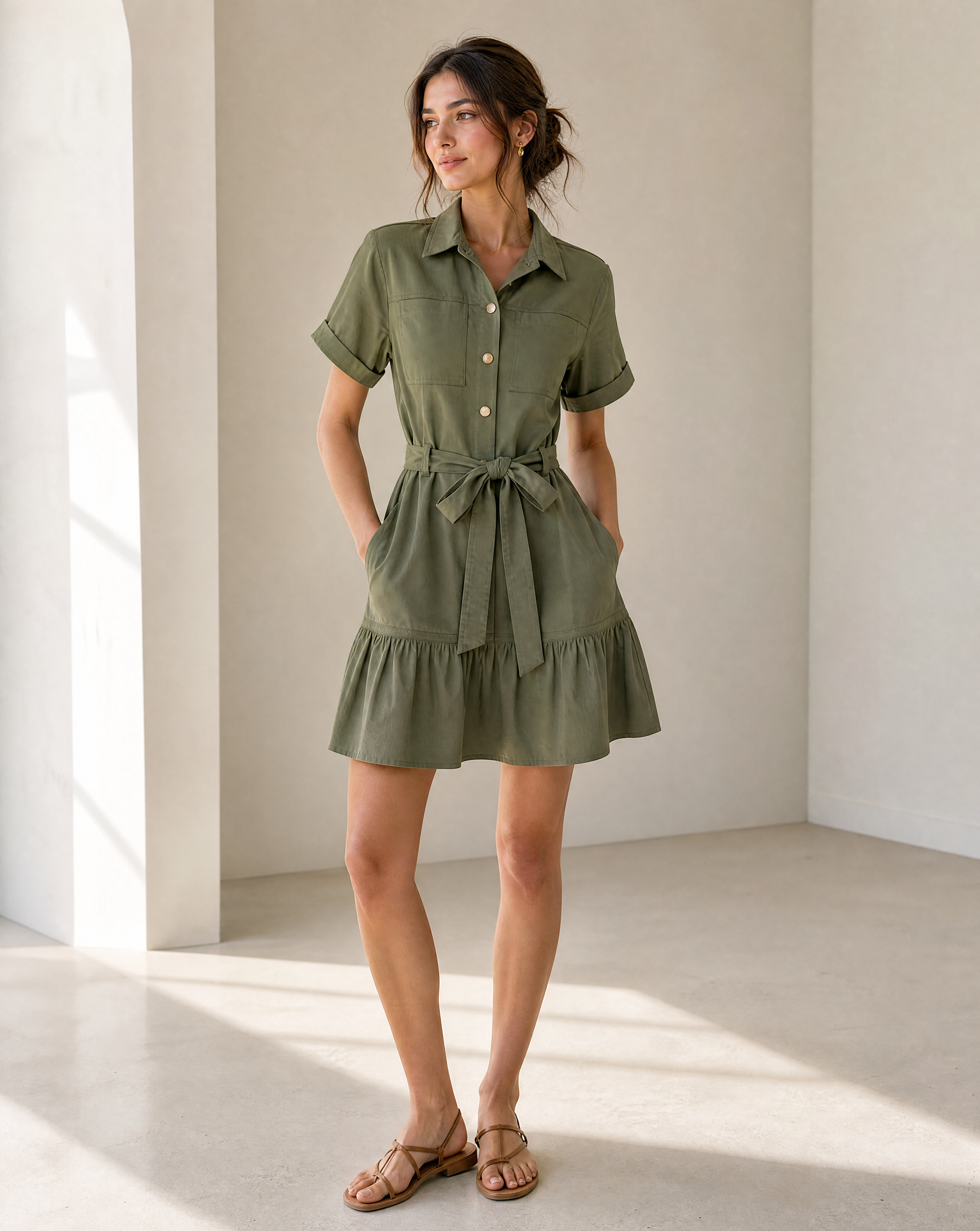 Safari-Inspired Mini Dress