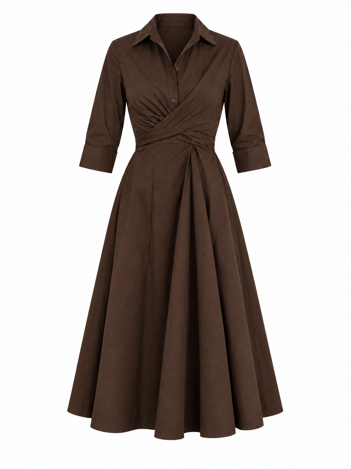 Wrap-Tie Dress - Chocolate Brown