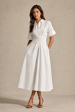 White Poplin Structured Dress