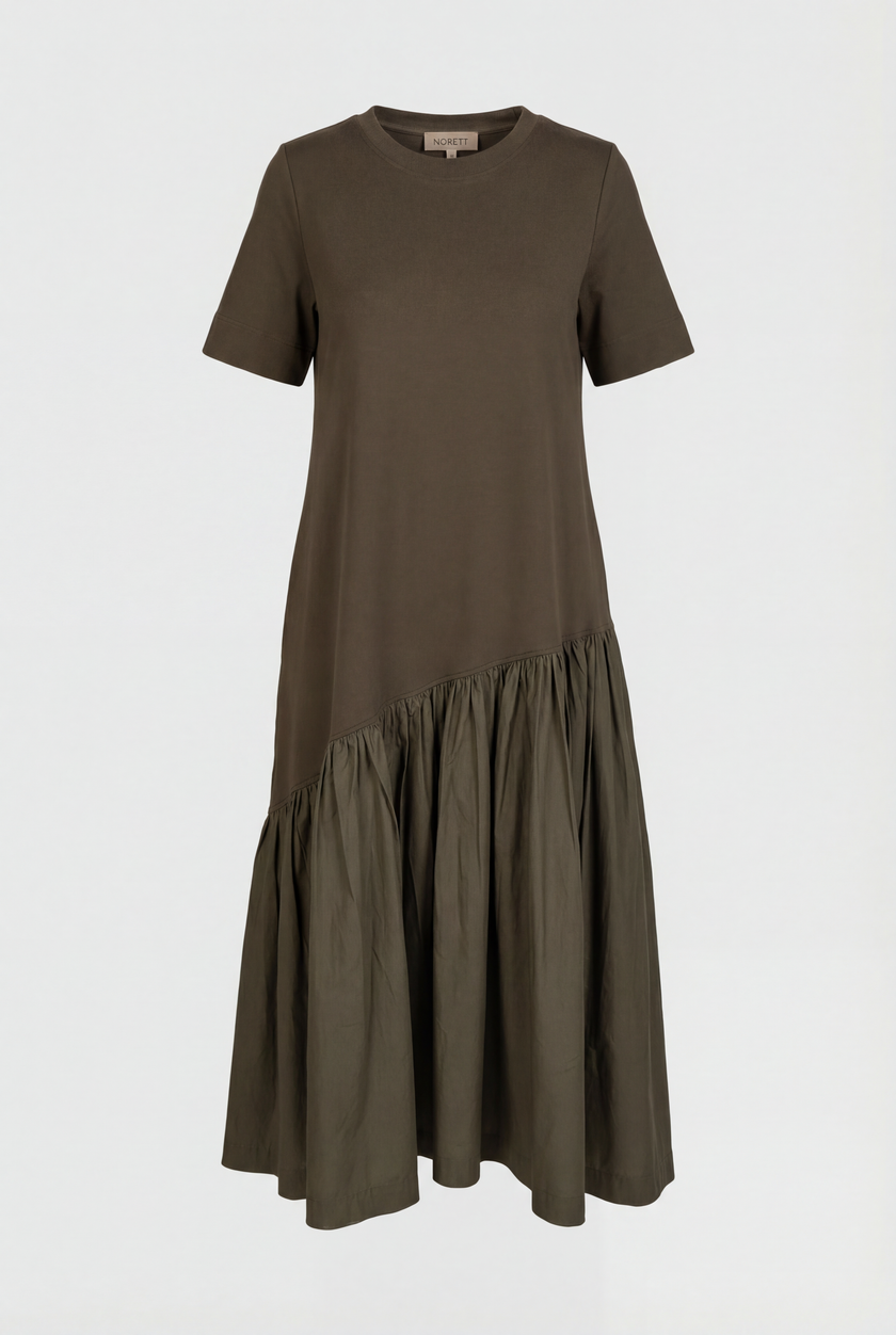 Stretch Cotton Midi Dress