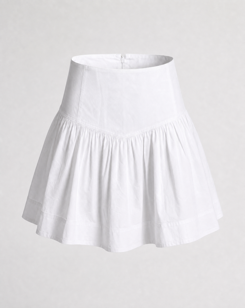 Poplin Cotton Peplum Skirt