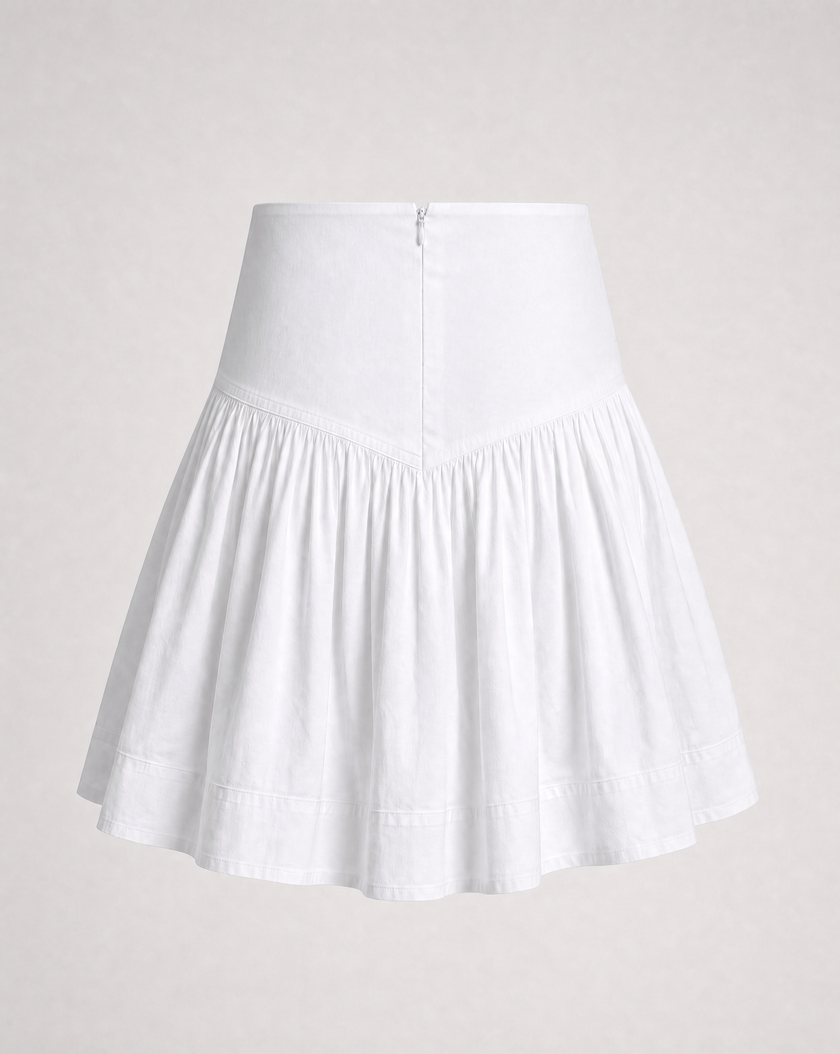 Poplin Cotton Peplum Skirt