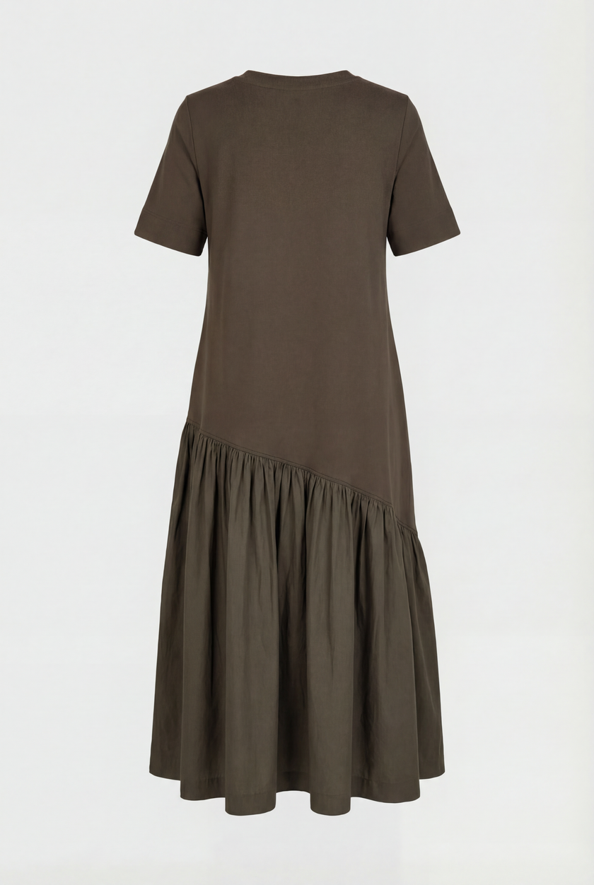 Stretch Cotton Midi Dress