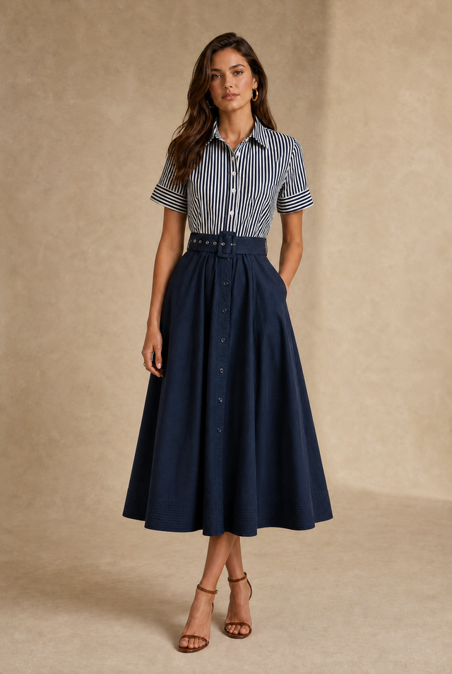 Color Block Midi Dress