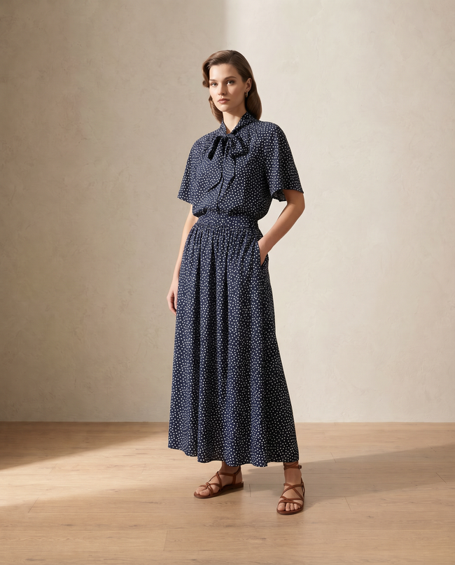 Polka Dot Maxi Skirt