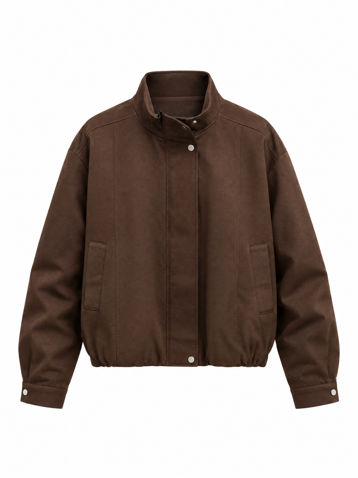 Elegant Bomber Jacket - Brown