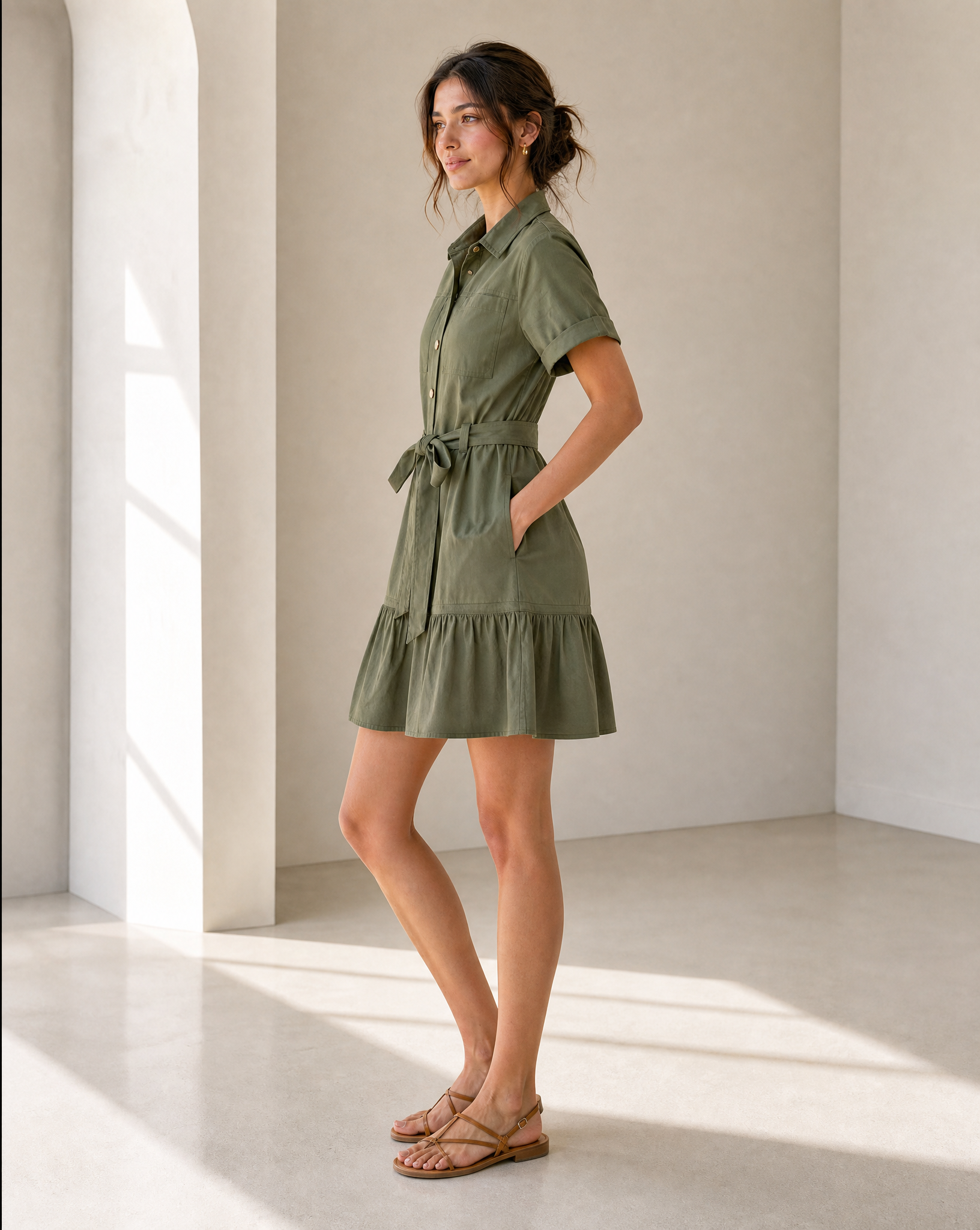 Safari-Inspired Mini Dress