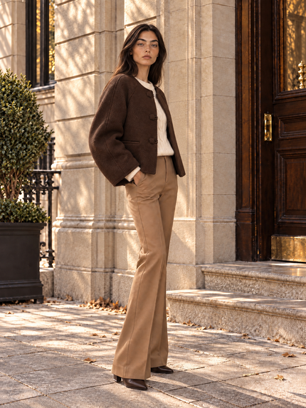 100% Wool Coat - Brown