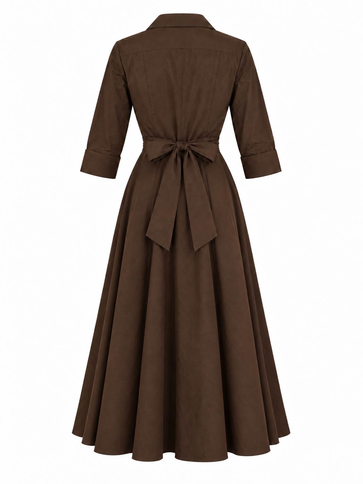 Wrap-Tie Dress - Chocolate Brown